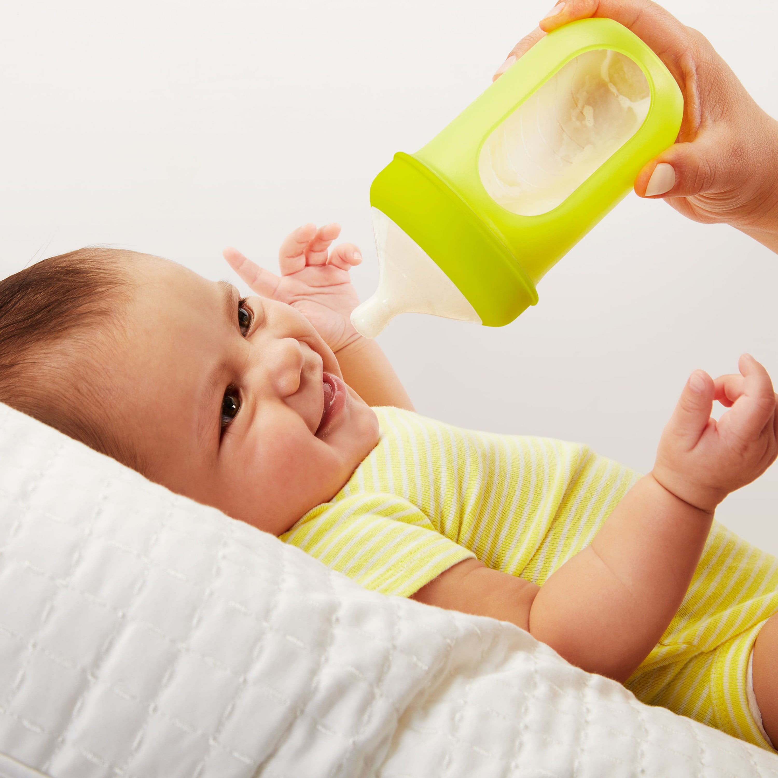 Nursh Silicone Replacement Nipple, Air-Free Feeding, Stage 1 Slow Flow, Birth and Up, 3 Pack