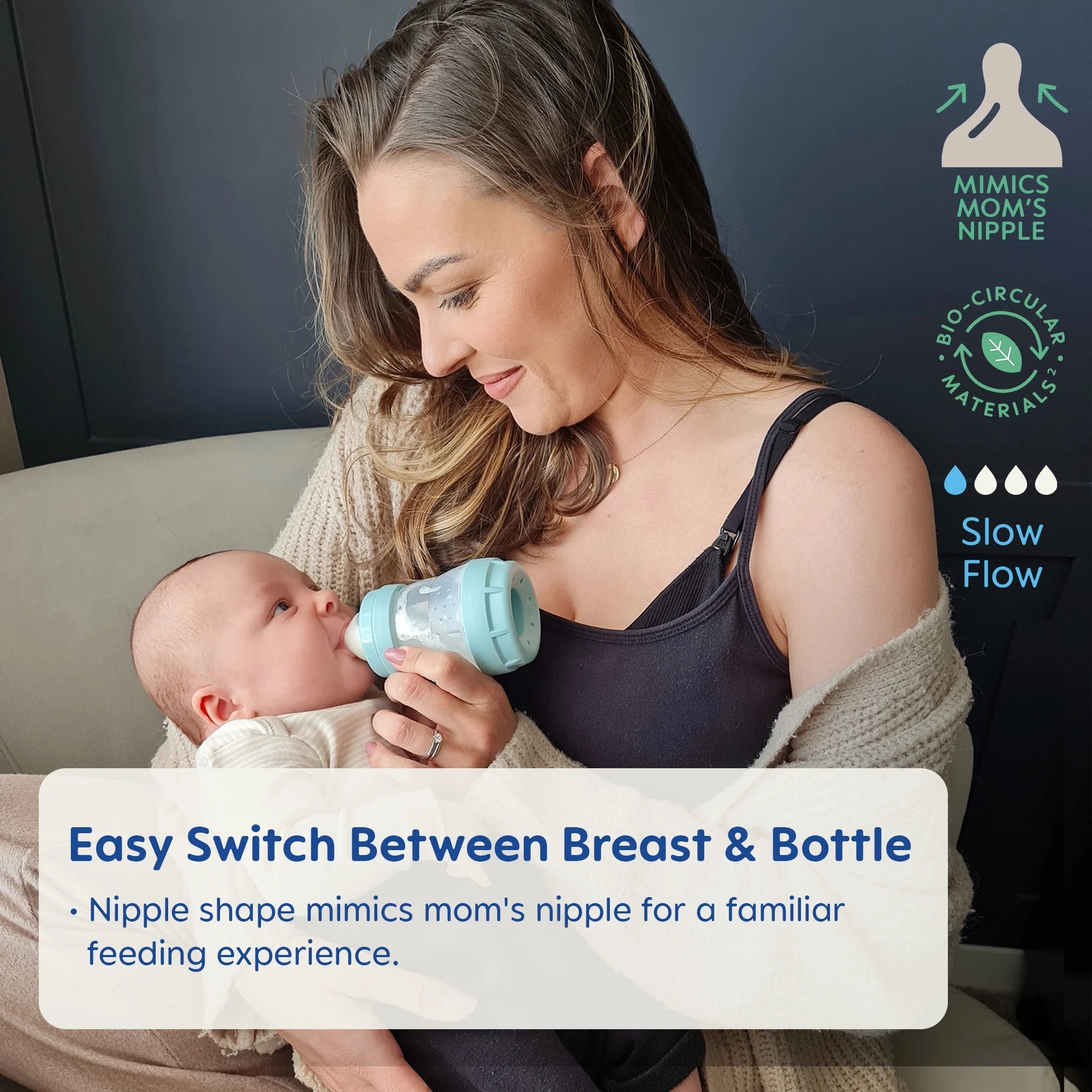 Easy Start Anti-Colic Matte Bottle 5 Oz, 2 Pack Sage
