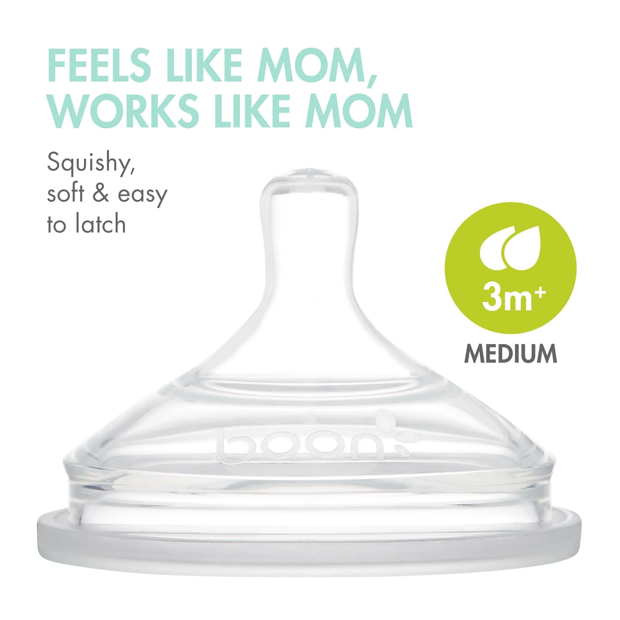 NURSH Reusable Silicone Pouch Baby Bottle – Stage 2 Medium Flow – 8Oz – Mint Tie Dye