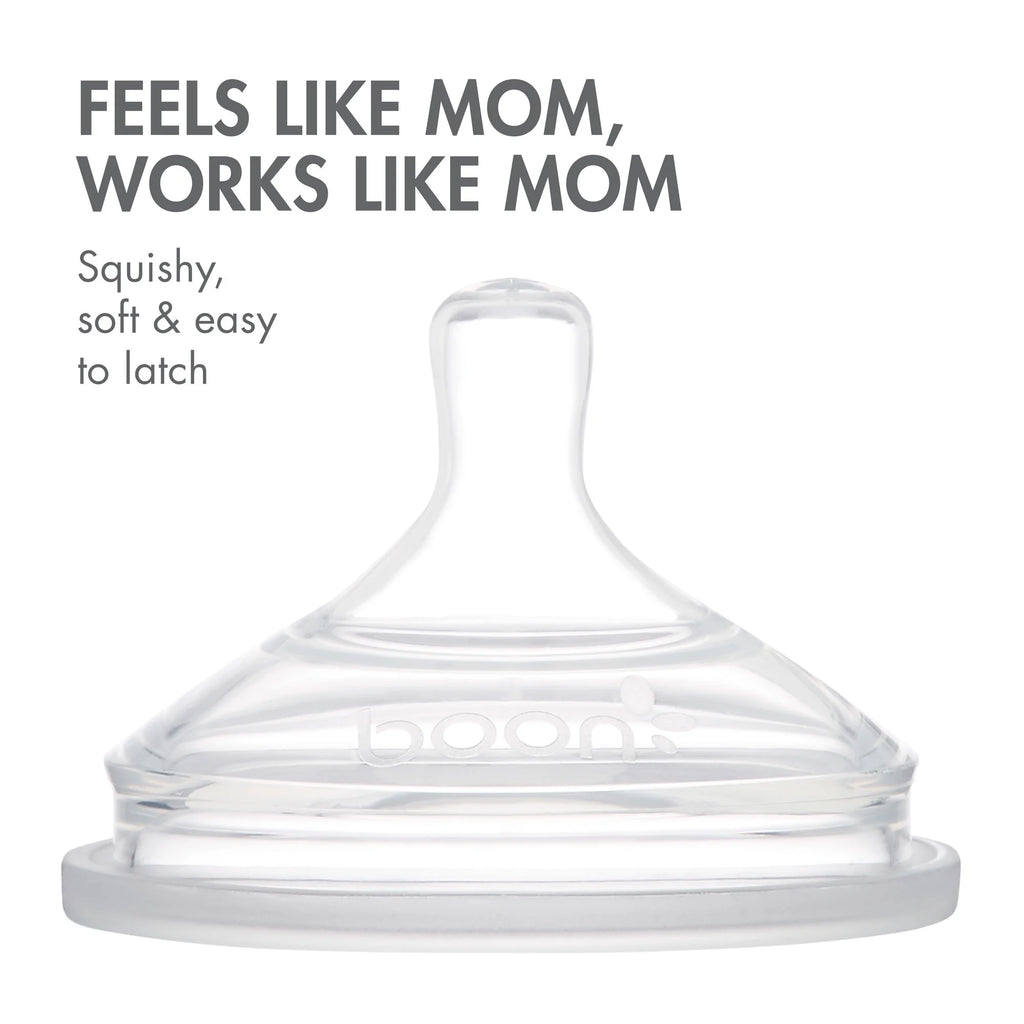 Nursh Reusable Silicone Pouch Baby Bottle, Air-Free Feeding, Gray Multi Pack, 4 Oz, 3 Pk